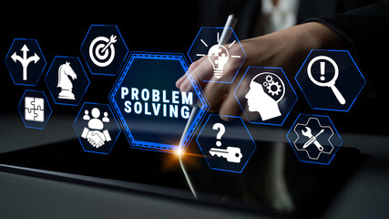 Innovative Problem Solving Concept with Icons Representing Strategy, Creativity, and Analysis in a Digital Workspace Environment Fluxor. © InfiniteFlow