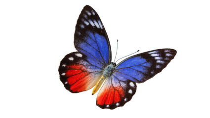 Red Blue Black Butterfly with Yellow Body and Black Borders © Andrei