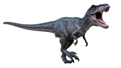 Fototapeta premium Blue Grey Tyrannosaurus Rex Dinosaur Roaring with Open Mouth