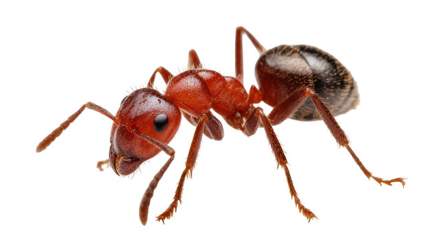 Red Fire Ant Close-Up with Black Gaster and Long Antennae