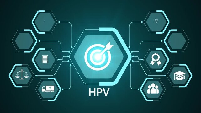 HPV healthcare awareness with prevention monitoring and medical data management system for public health and disease control strategies 4k transparent background visuals