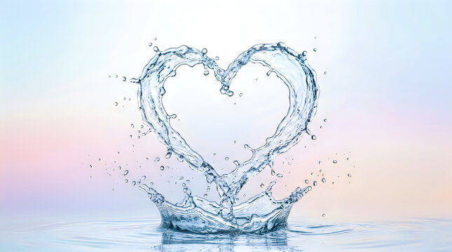 Water splash heart shape, love symbol, blue liquid, romantic gesture, heart made of water Advance UI Icons Bubble PNG