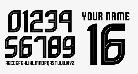 SPORTY VECTOR NUMBERSET FOR YOUR JERSEY © ZeaLab