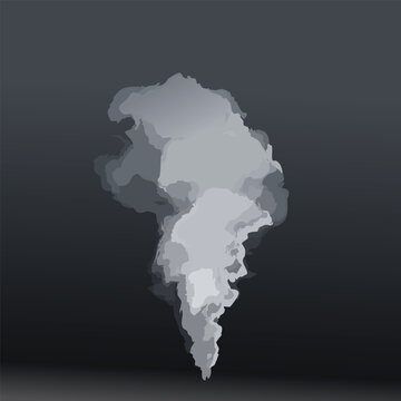 Abstract illustration of rising smoke on dark background vector art