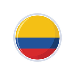 Obraz premium Colombian flag graphic round emblem with yellow blue and red colors
