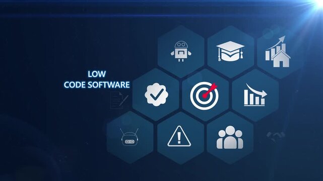 Low Code software development platform technology concept. for enterprise application automation and rapid digital transformation solutions for modern business environments. transparent.