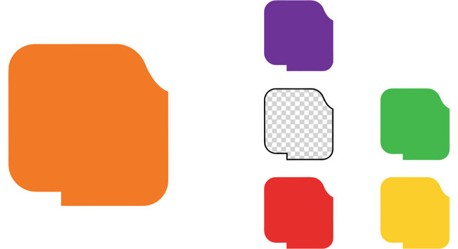Colorful speech bubbles in different shapes and sizes on white background for communication design