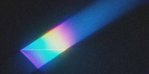Fototapeta premium futuristic prism light beam with rainbow spectrum on dark background