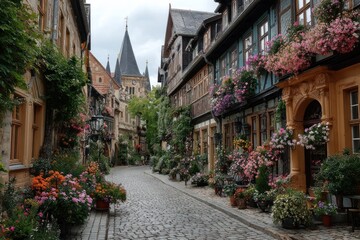 Fototapeta premium German Half Timbered Town Quedlinburg Style Travel