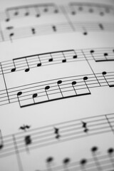 Fototapeta premium Detailed Music Sheet with Multiple Staves and Notes
