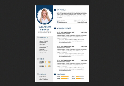 Modern Professional Resume Template Design