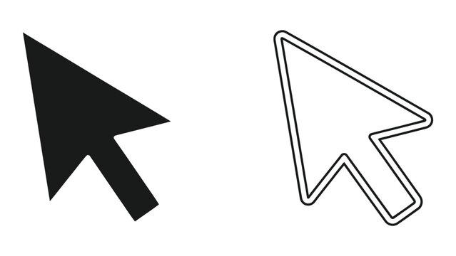computer cursor icons black and white line art high quality professional detailed