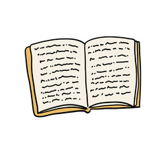 Fototapeta premium Open Book Vector Illustration in Hand-Drawn Minimalist Style