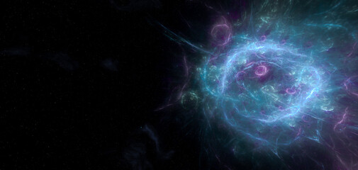 Colorful Cosmic Nebula In Deep Space — 3D Rendering Of Abstract Interstellar Energy And Light © edb3_16