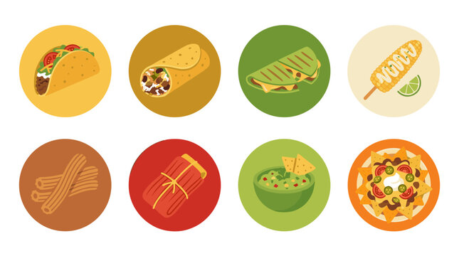 Vibrant illustration of various flavorful dishes perfect for menu design or culinary themed content