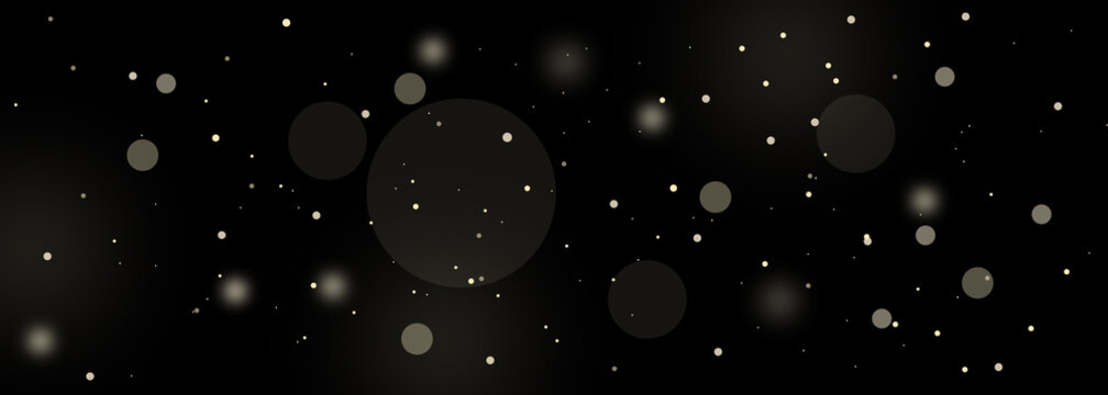 bokeh sparkles on black background, christmas banner