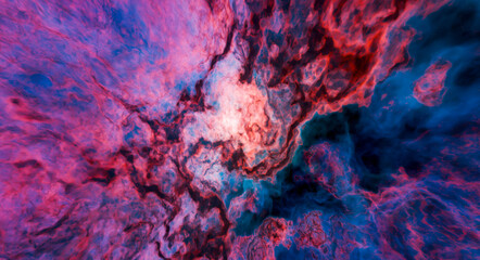 Vibrant Cosmic Nebula in Space — Colorful 3D Rendering of Interstellar Gas Clouds © edb3_16