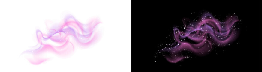 PNG image of Abstract magical purple smoke on white background © Nurun Nahar