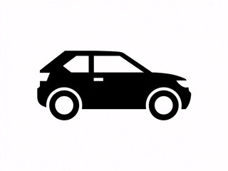 Fototapeta premium Car icon for transportation and automotive concepts, simple vector silhouette
