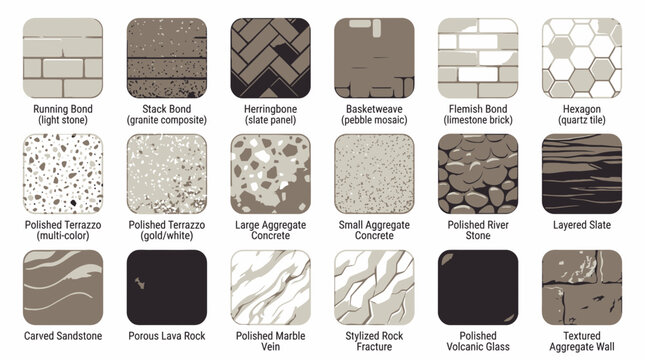 Various stone and concrete textures for design