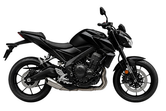 Modern Naked Motorcycle Isolated on White Background, No Shadow No Logo Bike