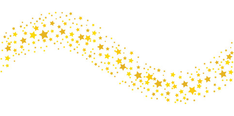 Golden shiny star scatter on transparent background – festive glowing yellow star pattern vector illustrationPrint © Vector Maker