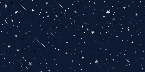 starry night sky with shooting stars dark blue cosmic background © SagoriRani