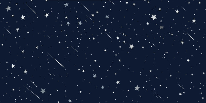 starry night sky with shooting stars dark blue cosmic background