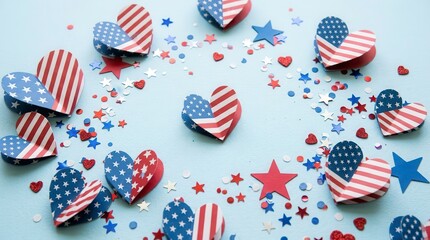 Obraz premium patriotic memorial day dessert cookies with american flags
