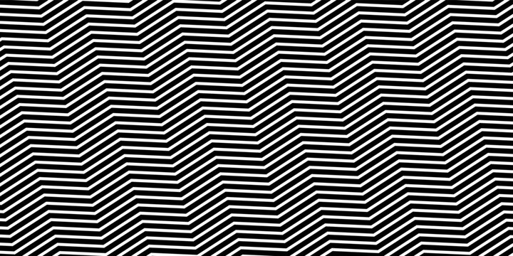 Zigzag lines. Jagged stripes. Seamless surface pattern design with triangular waves ornament. Repeated chevrons wallpaper. Digital paper for page fills, web designing, textile print. Vector art.