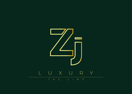 ZJ Golden Modern Luxury Logo Design. This logo Conveying premium branding, minimalist luxury and modern geometric typography for corporate identity, product packaging and stylish design.