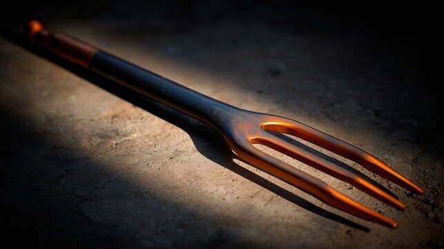Forged in Fire: A Rusty, Burnt Fork Rests on a Dark Surface.