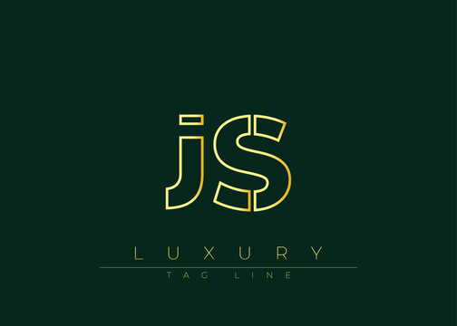 JS Golden Modern Luxury Logo Design. This logo Conveying premium branding, minimalist luxury and modern geometric typography for corporate identity, product packaging and stylish design.