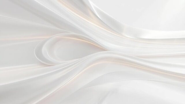 Abstract white flowing lines in a soft gradient style on a light background, conveying a concept of elegance and purity