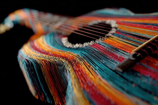 Guitar String Vibration Visualization Music Abstract