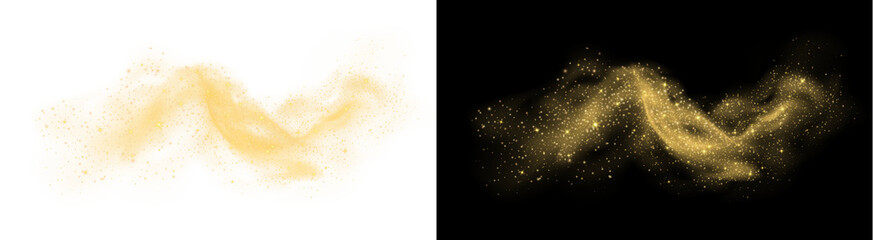 PNG  image of Golden glittering stardust trail on transparent background © RifahTasnia