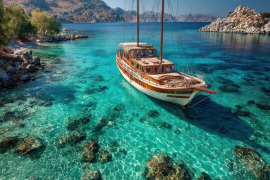 Gulet Wooden Boat In Aegean Bay Sailing Travel Lifest