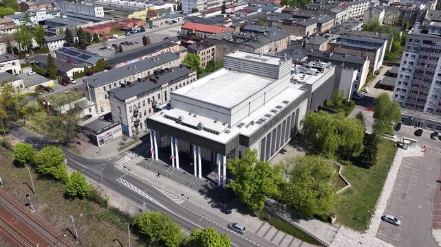 Aerial view of Czestochowa Philharmonic concert hall, Poland