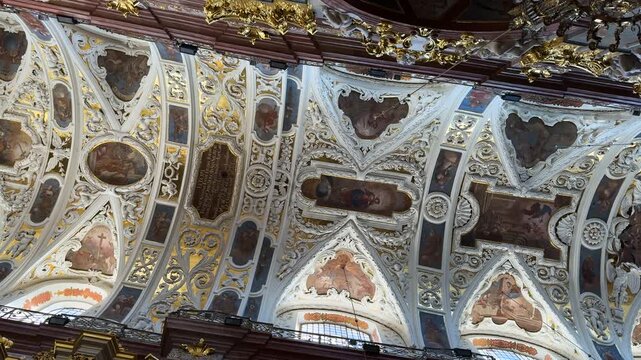 Baroque ceiling frescoes and gold decor, Jasna Gora Basilica, Poland