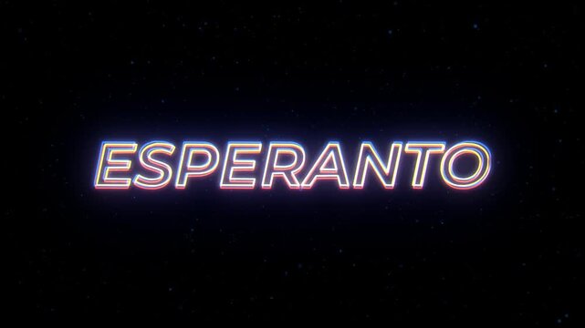 Esperanto Neon Sign Text with Classic Retro Theme