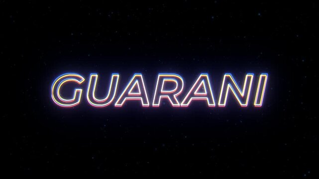 Guarani Neon Sign Text with Classic Retro Theme
