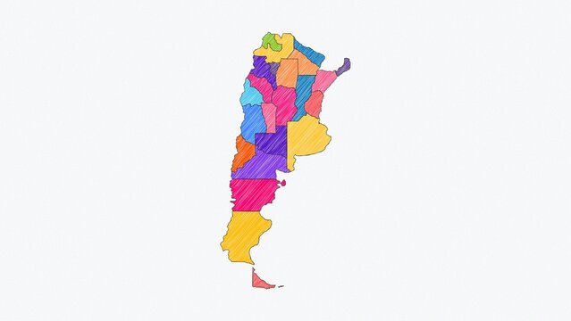 Elegant Pencil Sketch Map of Argentina - High Resolution 4K Geography
