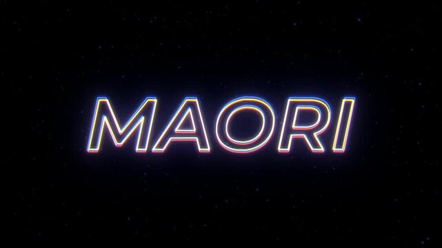 Maori Neon Sign Text with Classic Retro Theme