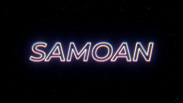 Samoan Neon Sign Text with Classic Retro Theme