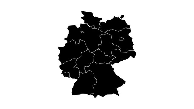 Minimalist Black and White Map of Germany - High Resolution 4K Geography