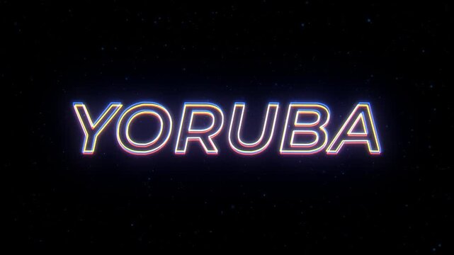 Yoruba Neon Sign Text with Classic Retro Theme