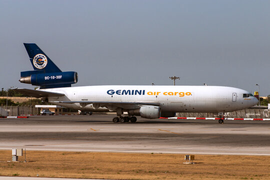 Luqa, Malta - June 21, 2006: Gemini Air Cargo McDonnell Douglas DC-10-30(F) (Reg.: N604GC) parked at Apron 9 Stand 1R.