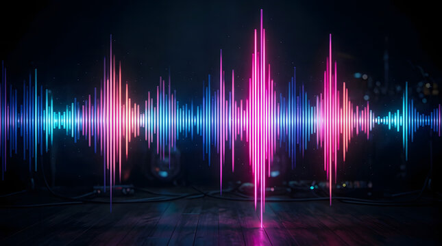 Colorful sound wave graphic design element.
