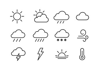 Obraz premium Weather Icons Collection