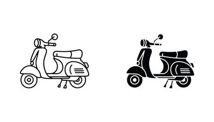 Stylized insect vector graphic sharp design in outline and solid black versions © Aura